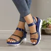 Kleiderschuhe klare PVC Keile Sandalen für Frauen Sommer dicker Boden Anti -Slip Rom Sandalien Mujer Knöchelgurt klobige Plattform Zapatos