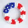 Fleurs décoratives Independence Day Garland Patriotic USA Flag Flag Wreath Stars Decoration for Front Door Mur