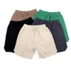 Summer Waffle Knit Cotton-Blend Shorts Loose Fit Drawstring Sweatshorts Streetwear 240416