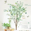 Dekoratif çiçekler çıkarılabilir ağaç duvar çıkartmaları yatak odası ev dekor çıkartmaları oda su geçirmez büyük İskandinav duvar kağıtları kendi kendine yapışkan