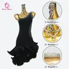 STAGE USE 2024 Dance Vêtements Black Latin Robe Competition Line jupes femme Costume de balle Cabaret Girls Dancewear Party Suit élégant