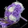 Wedding Flowers Buquet Bride Trzyma kwiat romantyczny kolorowy pianka nosy nosowa druhna druhna