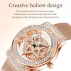 Mujeres de pulsera Lige Diamond Women Watches Gold Gold Watch Damas impermeables Creative Creative Hollow Clock Woman Bracelet Relogios Feminino