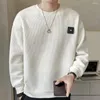 Vêtements à capuche masculine Sweatshirts de base de couleur unie de base décontractée Spring Spring Automne Designs de patch élégants coréens à manches longues