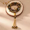 Strand 33PCS Święty muzułmański kryształowy różańce koraliki szklane szklane islamskie akcesoria biżuterii hurtowe