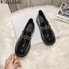 Casual Shoes Low Heels Loafers Women Oxford For Patent Leather Slip On Block Zapatos