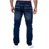 Męskie dżinsy mężczyźni solidne kieszenie stretch dżins proste spodnie wiosna letnie biznesowe spodnie codzienne odzież streetwear