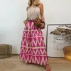 Röcke Elegant Print Plissee Maxi Sommer lässiger hoher Taille langer Rock Bohemian Style Women's Plus Size Chic Beach