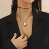 Choker Collier de suspension géométrique à arc à la mode Collier pour femmes Chaîne de corde Long Bijoux ajusté Bijoux Girl Y2K ACCESSOIRES