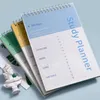A definição de artigos de papelaria fornece cronograma de cronograma Planejador Notebook Livro do Diário Longo de Folhas A5 Spiral Bombas