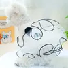 Hundekleidung Cartoon Panda Mesh Kleider Kleidung weißer Kord