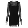 Abiti casual yuzhexi carini eleganti bagliori di bagliore femmina da donna bodycon buil black black abito primavera estate scarsa