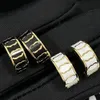 ハイスタイルのブランドデザイナーイヤリングブラックホワイトレタースタッド18Kゴールドメッキイヤリングイヤリングウェディングパーティージュエリーウィズ