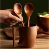 Кухонный батончик поставляется с четырьмя частями деревянной творческой простой суп -ложки, подходящей для медового питья кофе.