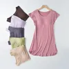 Lässige Kleider modaler BH gepolstert Sleepdress Summer Damen Kühlkleid Homewear Kurzärmel
