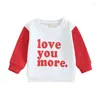 Ensembles de vêtements de la Saint-Valentin Baby Girl Boy Sweat-shirt LETTRE LETTRE LETTRE LETTRE COLET PLIROVER