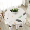 Japan Style Tafelkleed Katoenlinnen Ronde Tafel Doek Nordic Cover voor Home Wedding Party Decoratie Gedrukt Witgeel 240428