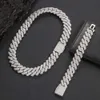 Bijoux hiphop de bonne qualité 12 mm Collier de diamant Moisanite Collier Collier Cuban Link Chain