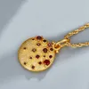 Catene all'ingrosso gioielleria raffinata naturale granato pietra gemella collana a catena 925 argento oro di alta qualità per le donne