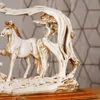 Statue indiana in resina di scultura di cavalli decorazioni per la casa figurine per animali desktop 240427