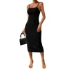 Lässige Kleider Frauen Midi Bodycon Kleid Sommergurt