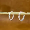 Hoop Earrings DWJ Real 925 Sterling Silver Mini Zircon Rhombus Section For Women Trend High Quality Fine Jewelry Accessories