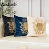 Aeckself Luxe Europees borduurwerk Velvet kussen Cover Home Decor Navy Blue Gold Beige Black Thurg Pillow Case 240430