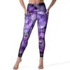 Leggings pour femmes Lavande Sexy Purple Day Fleurs Impression Push Up Yoga Pantal