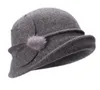 Brede rand hoeden emmer inklapbare winter voor vrouwen cloche wol dames gatsby stijl warme kerkjurk bruiloft a474 2210272091343