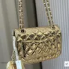 Shoulder Bags Designer Bag Womens shoulder bag mirror paint gold flap bags Genuine Leather Diamond Lattice Quilting Calfskin crossbody bags Handbags Wallet