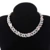 Sparkling 16 mm 20 mm Sterling Silver GG VVS Moissanite Iced Miami Cuban Link Chain