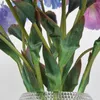 Fleurs décoratives fausses soie iris décor élégant branche d'iris artificielle avec feuilles vertes pour la fête de mariage à la maison fleur intérieure