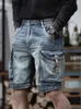Jeans masculin vintage mens high street big poches big poches cargo shorts denim classiques conception du genou d'été pantalon hommes hétéro