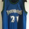 Wolves Basketball Jersey Football Forest No en Garnett Mesh Borduurde versie