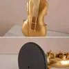 Objets décoratifs Figurines Violon SAXOPHONE Figurines Instruments de musique Ornements Golden Retro Style European Vintage Home Decoration For Cabinet Music Room T2