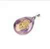 10 Pcs Silver Plated Water Drop Blue Sand Stone Pendant with Hand Amethyst Crystal Unique Jewelry7538911