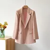 Damespakken S-7XL vrouwen blazer jas slanke los lente herfst casual kantoorwerk plus maat zwart beige roze groen