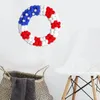 Fleurs décoratives Independence Day Garland Patriotic USA Flag Flag Wreath Stars Decoration for Front Door Mur