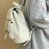 Torby szkolne xiuya urocze damskie plecak skóra białe małe studenci estetyczne koreańskie projektantki modne młode żeńskie plecaki