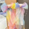 Haaraccessoires kinderband meisje regenboog boog tweedelige geweven hoofddeksels prinses paardenstaart vlecht lintkaart