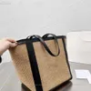 New Totes Bag Letter Celie Shopping Bags Fashion Linen Totes Designer Women Straw Sticking Handväskor Summer Beach Shoulder Bags Stor Casual Tote 323