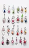 Подвесные ожерелья на 24 стилях 925 стерлинговой жемчужной жемчужины с 68 -миллиметровыми цветными смесью 510 шт. SS018572347