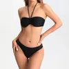 Damen Badebekleidung 2024 Sexy Bikini Split dreiteil Badeanzug weiblich schwarz Farbe