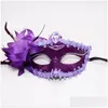 Party Masks Christmas Halloween Venice Princess Lily Half Face Mask For Masquerade Ball Ktv Bar Decorative C70816G Drop Delivery Home Dhygm