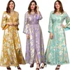 Ethnische Kleidung Middle Osten Herbst und Winter Muslim Bronzing Robe European American Chiffon Kleider Abend Kaftan