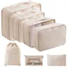 Sacs de rangement 7pcs Cubes d'emballage de voyage - Ensemble d'organisateurs 4luggage pour articles de toilette Vêtements et cosmétiques