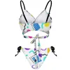 Swimwear Women Memphis Bikini Shapes de maillot de bain 1980 Femmes Sexy Simple Bikinis Set 2024 Push up Surf Sport Suspender Féminine