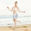 Stripe Sexy Women Cover Up Wrap Chiffon Swimwear Pareo Scarf Sarong Beachwear Casual Simple Blue Bikini Cover-Ups Swight Swit