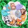 Bijoux moq 20pcs pvc dessin animé vache girafe dinosaure panda singe éléphant renard lion chaussure décoration charme accessoires de boucle