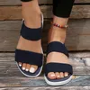 Les sandales de coin en tissu élastique en tricot pour femmes glissent sur des femmes à pied légères et des chaussures d'été confortables femme 240419